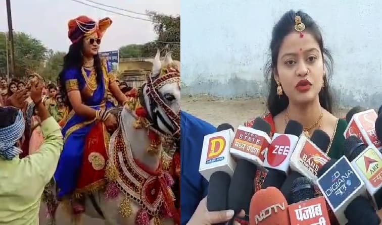 हाथों में तलवार लिए घोड़ी पर सवार होकर निकली दुल्हनें, शादी से दिया ये संदेश