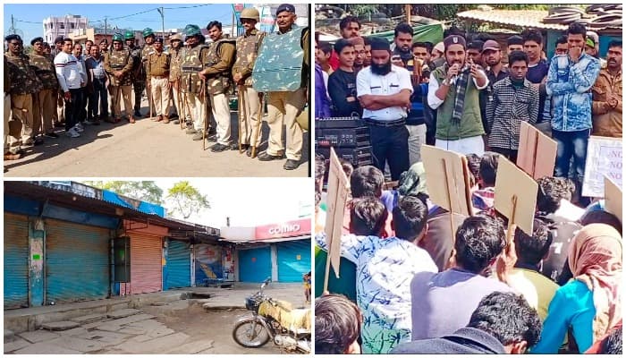 मुंगावली में भी दिखा बन्द का खासा असर सुरक्षा के रहे कड़े इंतजाम
