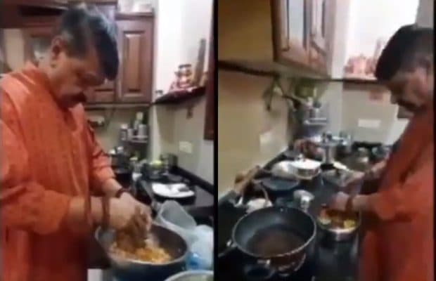 CORONA IMPACT: कर्फ्यू के बीच कैलाश ने संभाला किचन में मोर्चा, खुद बनाई सब्जी