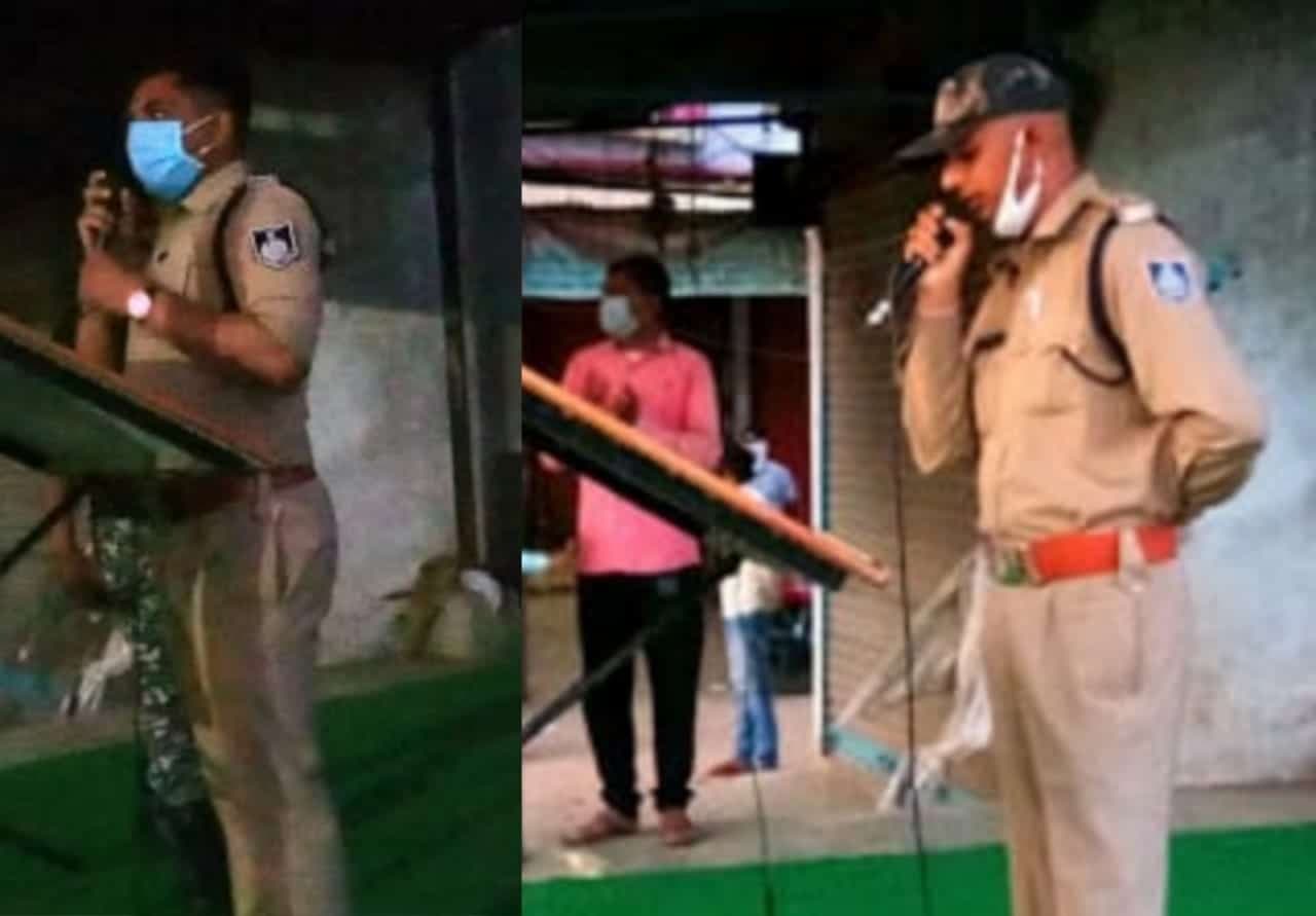 पुलिसकर्मियों ने गीत गाकर बढ़ाया हौंसला, लोगों से की साथ देने की अपील