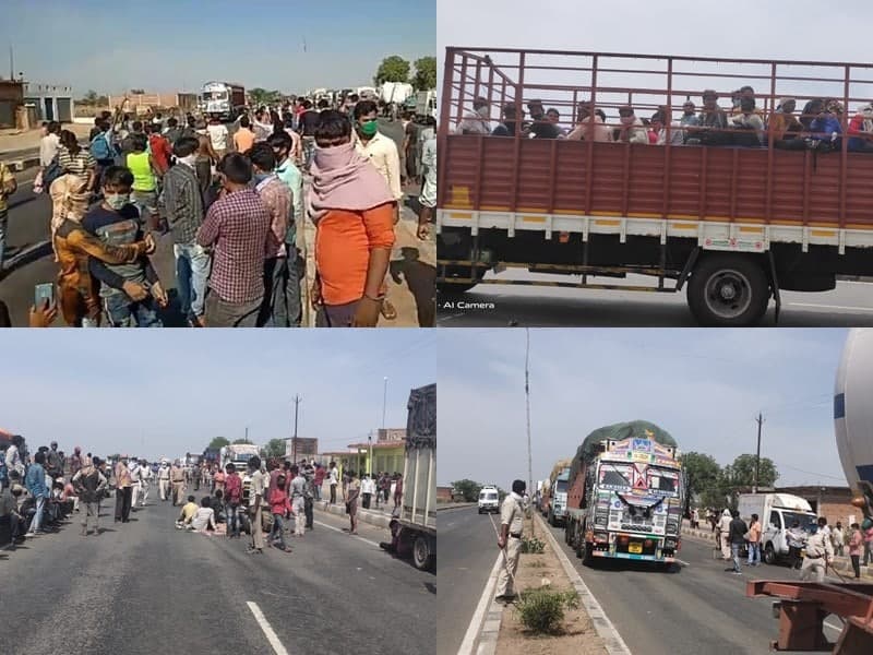 राज्य सीमा में आने के लिए मजदूरों का हंगामा, प्रशासन ने संभाला मोर्चा