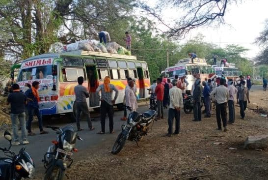 मंदसौर में फंसे 154 मजदूरों को 4 बसों से घर पहुंचाया