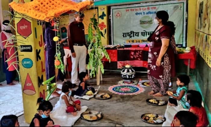 पोषण मटका बाल भोज गतिविधि, महिला बाल विकास विभाग का आयोजन