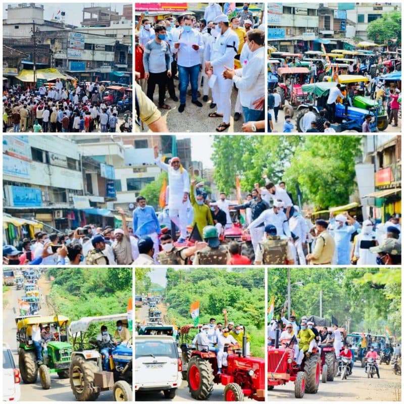 225 ट्रैक्टर लेकर निकले किसान, राष्ट्रीयपति के नाम सौंपा ज्ञापन
