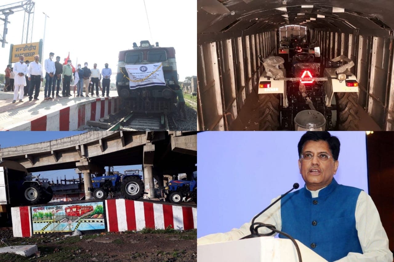 भोपाल मंडल ने पहली बार मंडीदीप से बांग्लादेश भेजे 100 ट्रैक्टर, रेल मंत्री ने किया ट्वीट