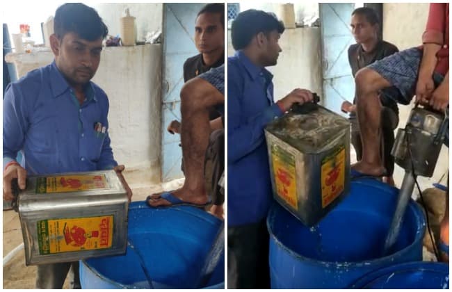 खाद्य विभाग की टीम ने मिलावटी दूध बनाने वाले पर की छापामार कार्यवाही