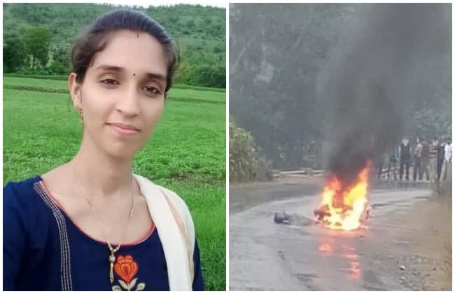 दिल दहला देने वाली घटना : स्कूल जा रही टीचर पर गिरा बिजली का तार, स्कूटी सहित ज़िंदा जली