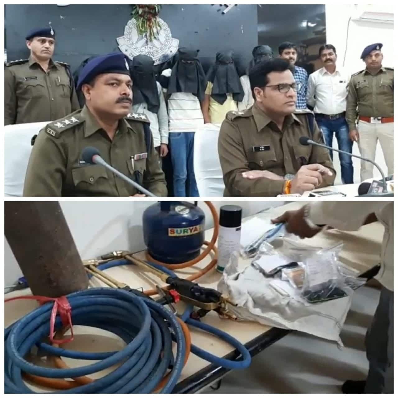 एटीएम मशीन काटने वाले 5 आरोपी गिरफ्तार, दस लाख का सामान बरामद