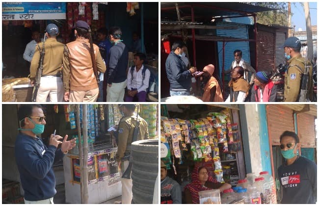 तंबाकू नियंत्रण अधिनियम के तहत भाण्डेर में की गई चालानी कार्रवाई, लगाया जुर्माना