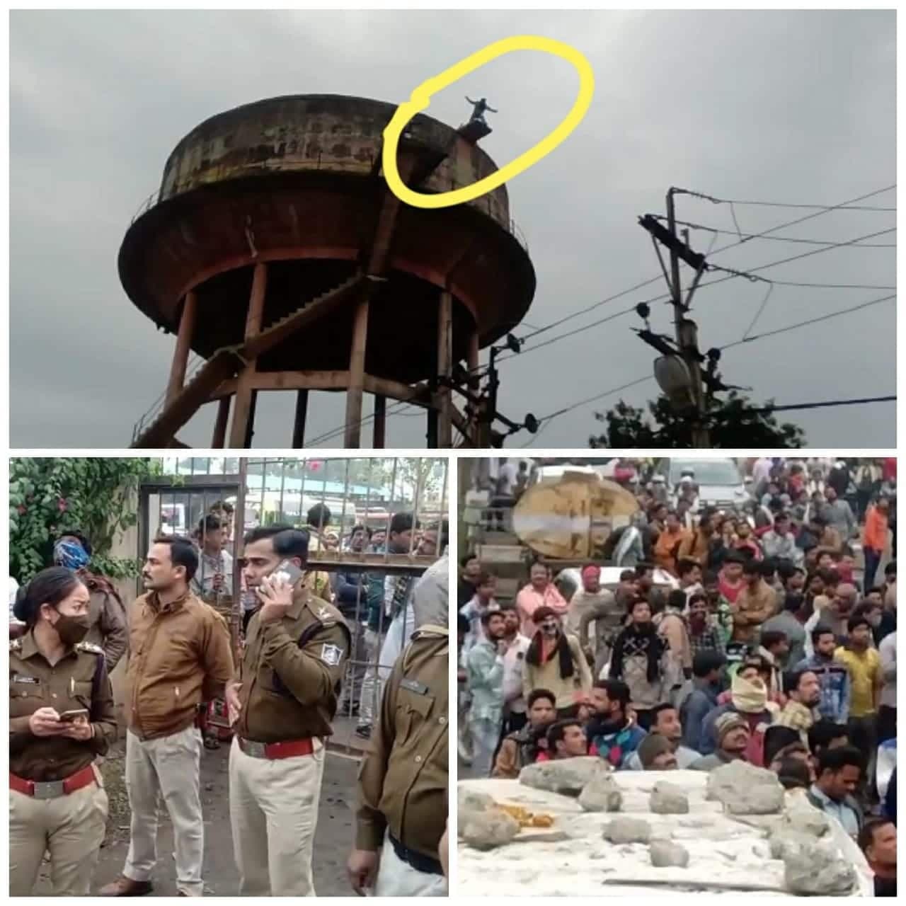 शोले की तर्ज पर आत्महत्या करने टंकी पर चढ़ा युवक, नगर पालिका के नोटिस से हुआ परेशान