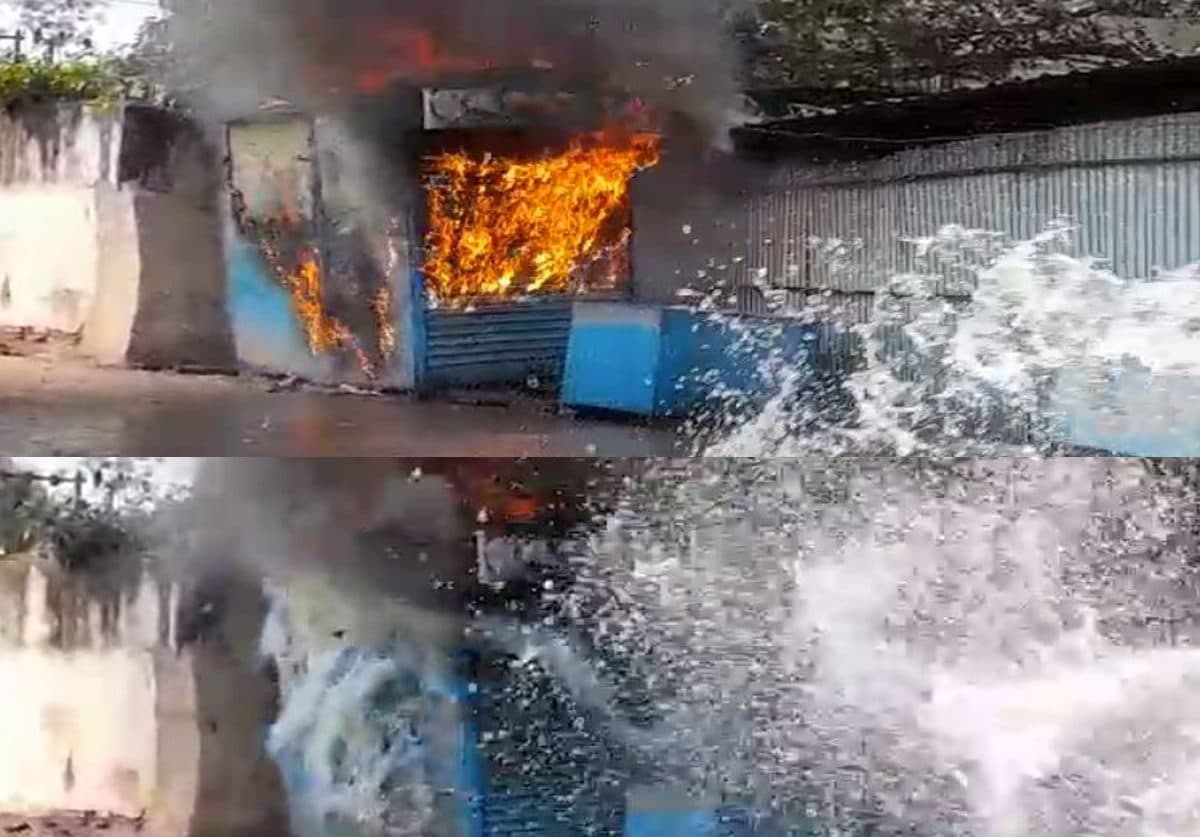 जबलपुर में फल की दुकान में लगी आग, खाली फायर टैंकर लेकर पहुंची फायर ब्रिगेड की टीम