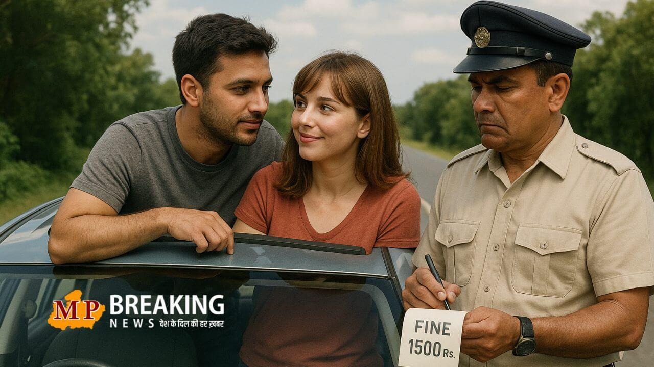 चलती कार में सनरूफ खोल रोमांस करना पड़ा भारी, ट्रैफिक पुलिस ने ठोका फाइन, बैंगलोर के कपल का वीडियो हो रहा वायरल