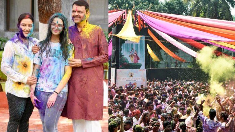 महाराष्ट्र के मुख्यमंत्री देवेंद्र फडणवीस ने मुंबई में परिवार के साथ मनाई होली, सोशल मीडिया एक्स पर तस्वीर शेयर कर दी बधाई