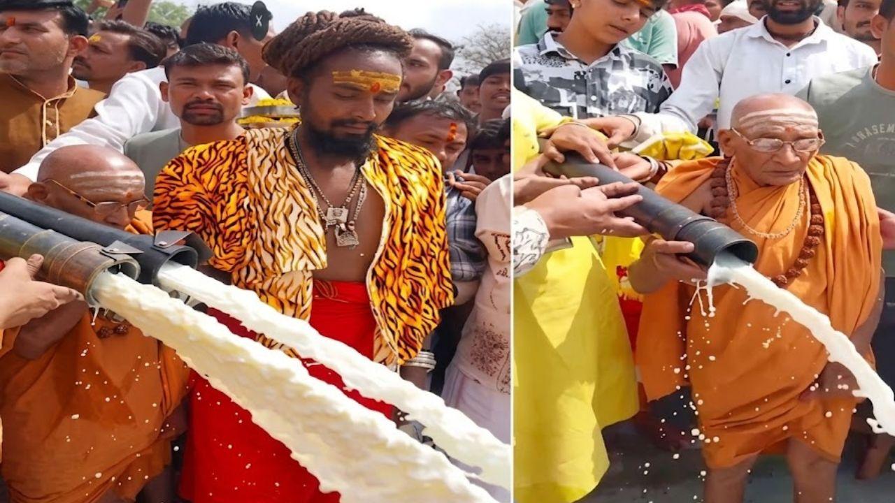नर्मदा में 11 हजार लीटर दूध प्रवाह! आस्था या बर्बादी, छिड़ी बहस