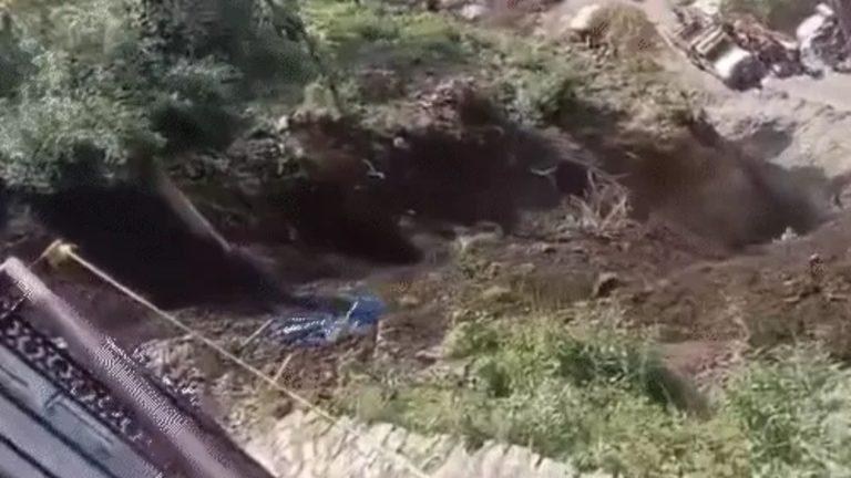 शिमला कुफ्टाधार में लैंडस्लाइड, प्लॉट कटिंग से धंसी जमीन ने 3 मकानों को खतरे में डाला, MC कमिश्नर ने काम रोका