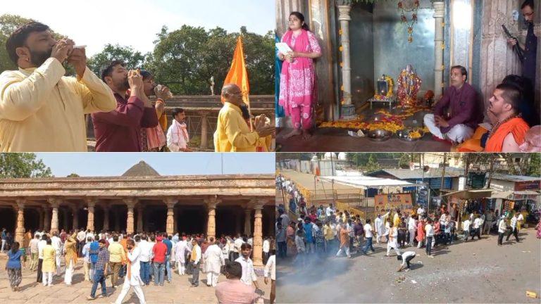 भोजशाला में मां सरस्वती की पूजा और सामूहिक हनुमान चालीसा पाठ, भक्त बोले- अब लंदन से मां वाग्देवी की मूर्ति आने का इतंजार