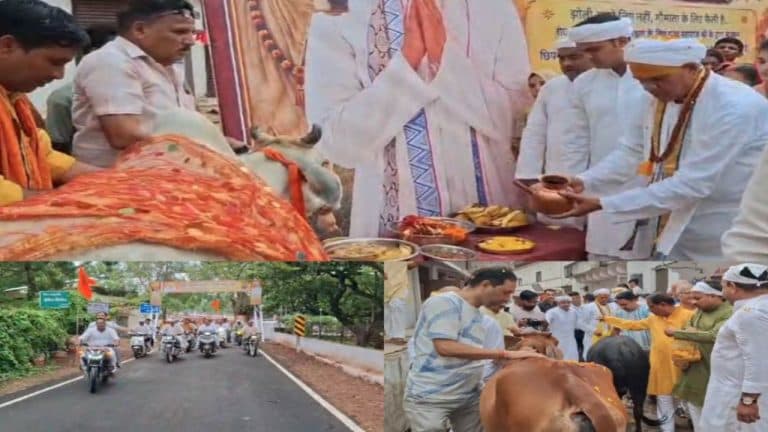 पन्ना में ‘एक रोटी गाय के नाम’ अभियान, रावतपुरा सरकार के सानिध्य में निकली भव्य बाइक रैली