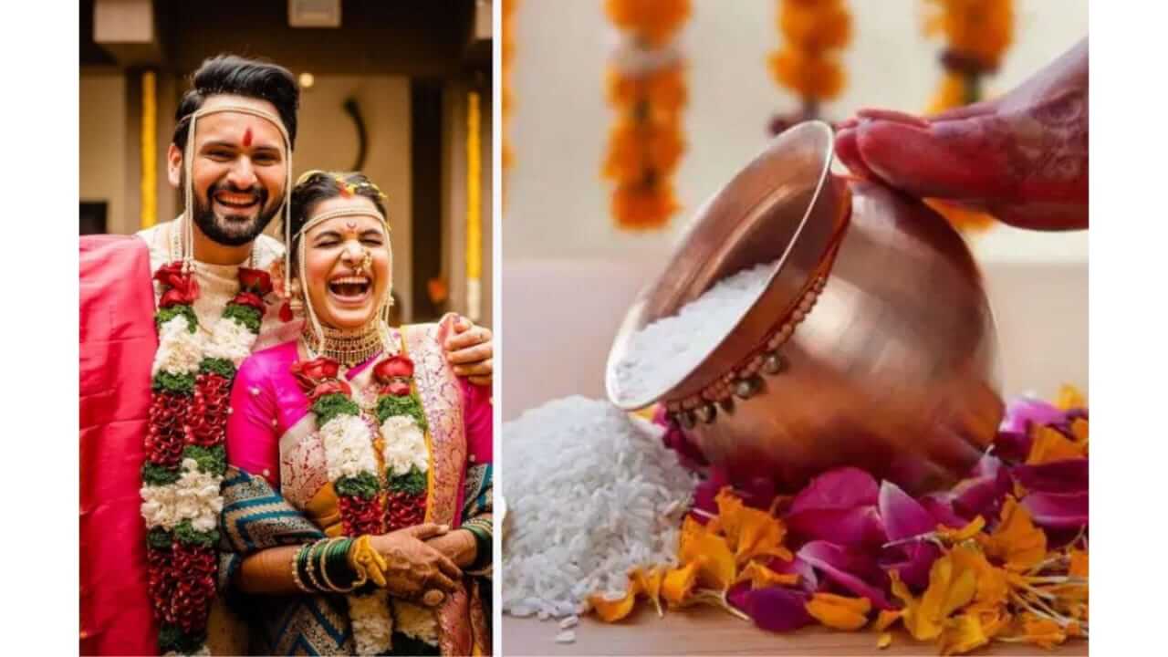 Wedding Rituals : वधू गृहप्रवेशावेळी तांदळाने भरलेलं माप का ओलांडते? या परंपरेचे महत्त्व काय? जाणून घ्या..