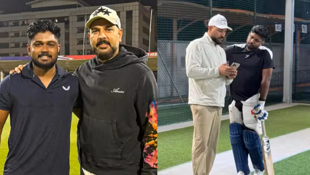 युवराज सिंग नव्या भूमिकेत, टी20 वर्ल्ड कपपूर्वी संजू सॅमसनला दिल्या ‘बॅटिंग टिप्स’; व्हिडिओ व्हायरल