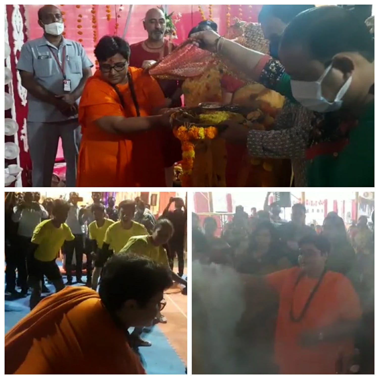 Video : सांसद प्रज्ञा ठाकुर ने खेली कबड्डी, दुर्गा पंडाल में थिरके साध्वी के कदम