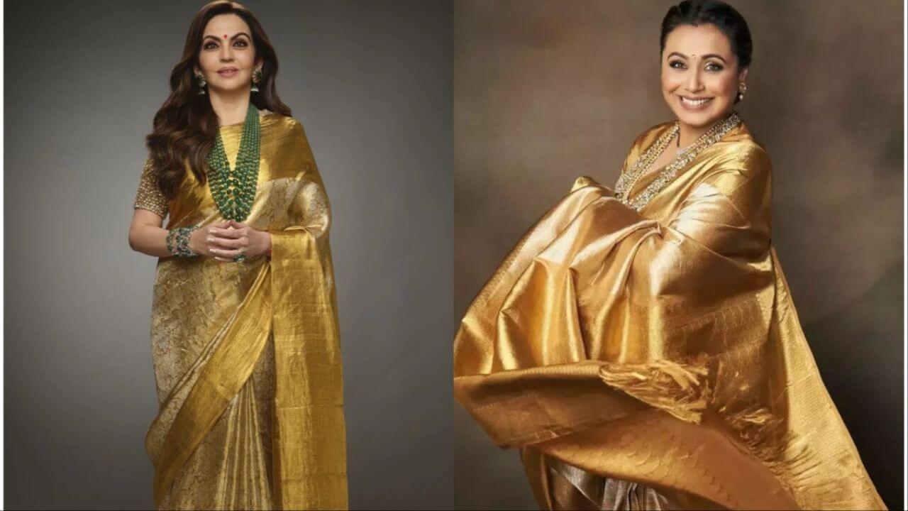 वट सावित्री व्रत पर पहनें इस तरह की गोल्डन साड़ियां, लगेंगी सबसे अलग और सुंदर