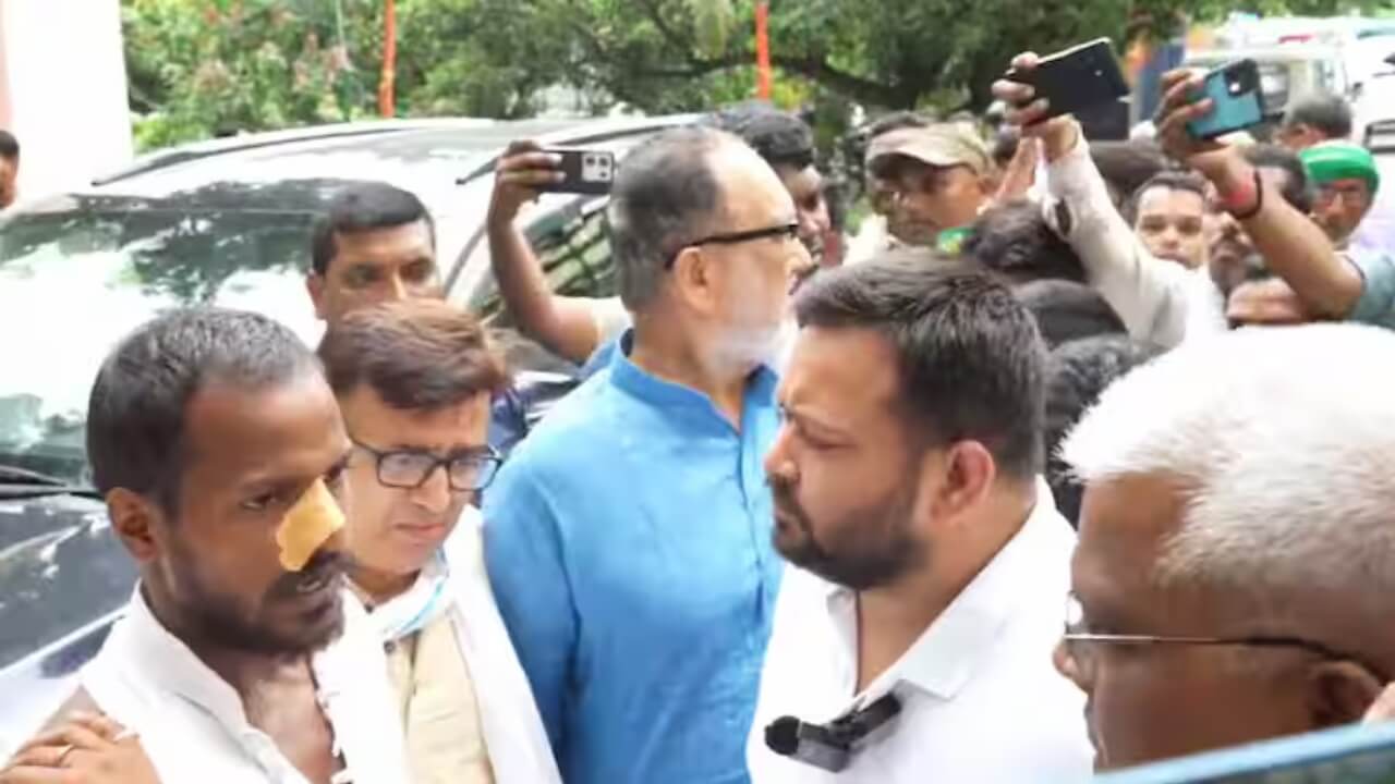 यूट्यूबर से मारपीट मामला: तेजस्वी यादव ने BJP मंत्री जीवेश मिश्रा के खिलाफ FIR कराने पहुंची पुलिस से मिले