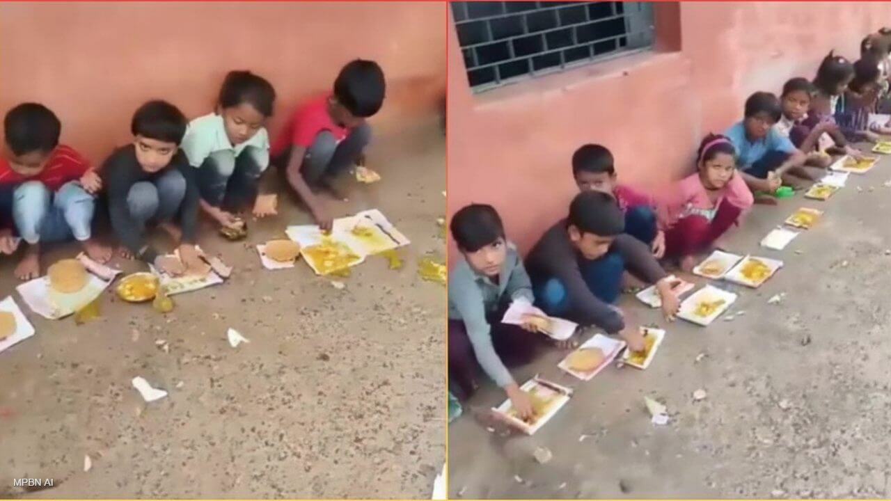 श्योपुर स्कूल में मिड डे मील का हाल! बच्चों को रद्दी पेपर पर परोसा गया खाना, वीडियो वायरल