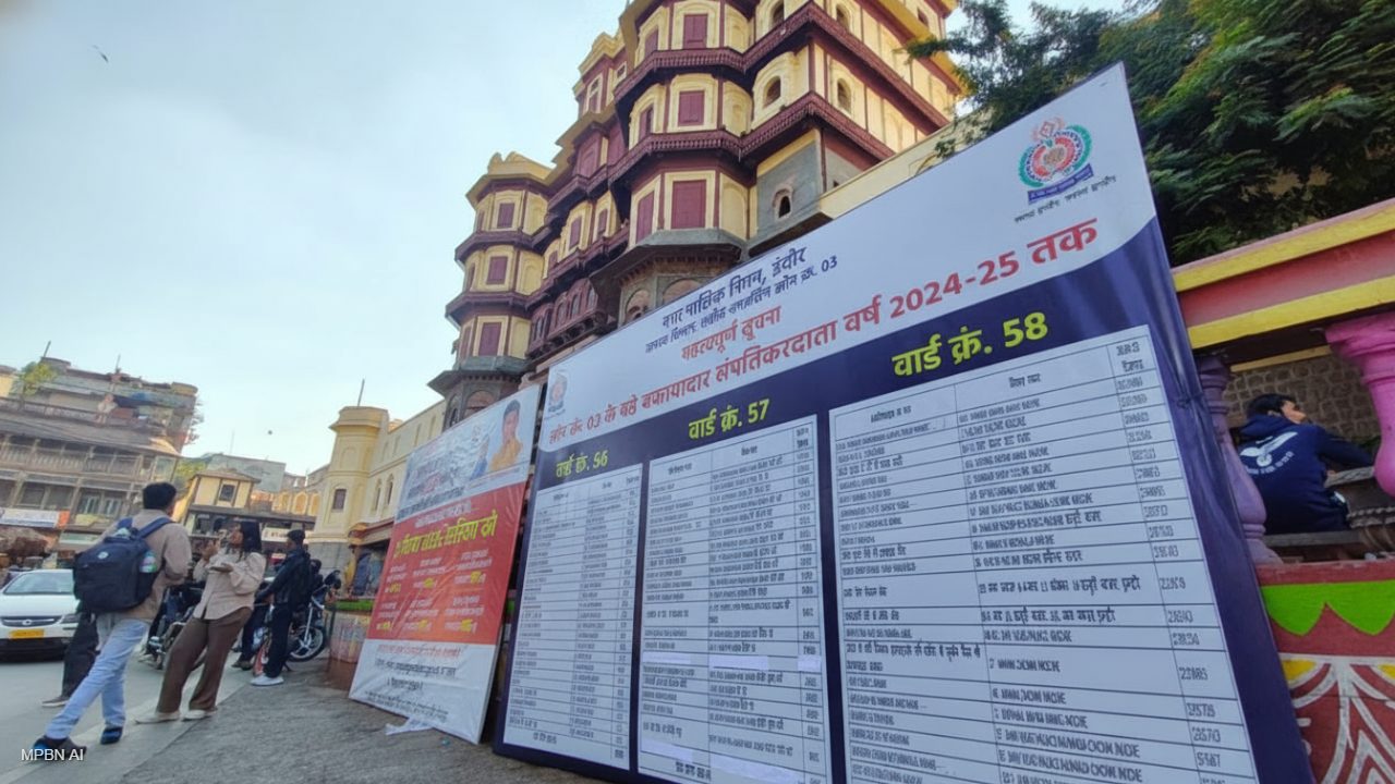 राजवाड़ा पर टैक्स बकायादारों की सूची सार्वजनिक: निगम की सख्ती, बर्खास्त पार्षद कादरी भी शामिल