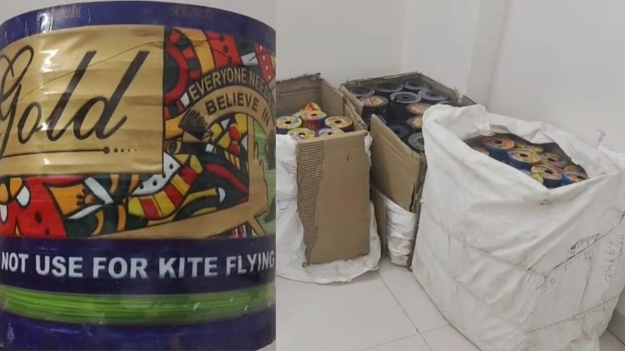 प्रतिबंधित चाइनीज मांझा बेचते तीन आरोपी गिरफ्तार, 250 चरखी जब्त, प्रकरण दर्ज