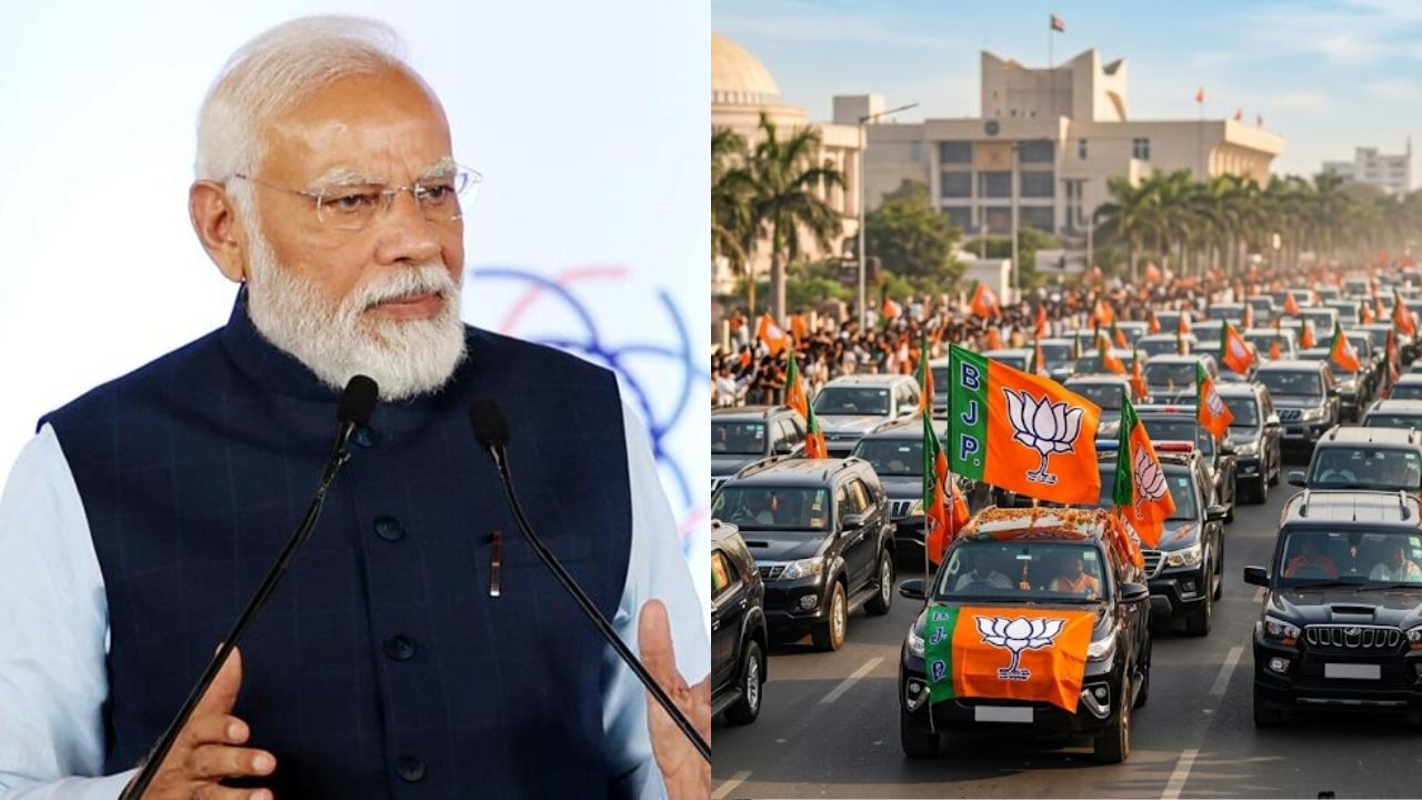 PM मोदी की अपील के बीच BJP नेता का बड़ा काफिला! भोपाल में दर्जनों गाड़ियों के साथ पहुंचे राकेश सिंह जादौन