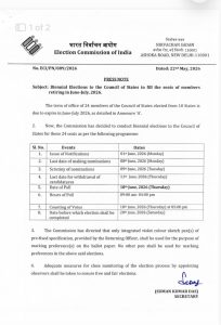 राज्यसभा चुनाव 2026 की तारीखों का ऐलान, 18 जून को वोटिंग, जानें पूरी डिटेल