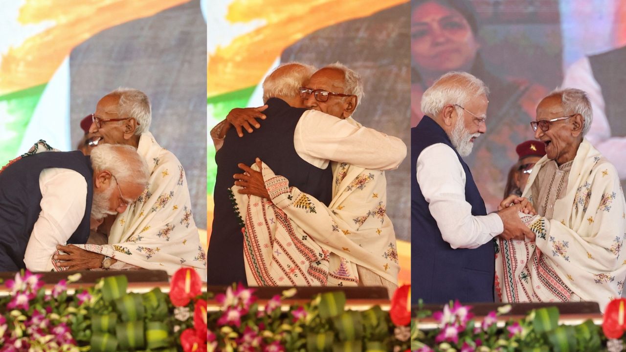 PM Modi ने बुजुर्ग के पैर छुए..गले लगाया, शुभेंदु अधिकारी के शपथ ग्रहण में सामने आई प्रेरणादायी तस्वीर