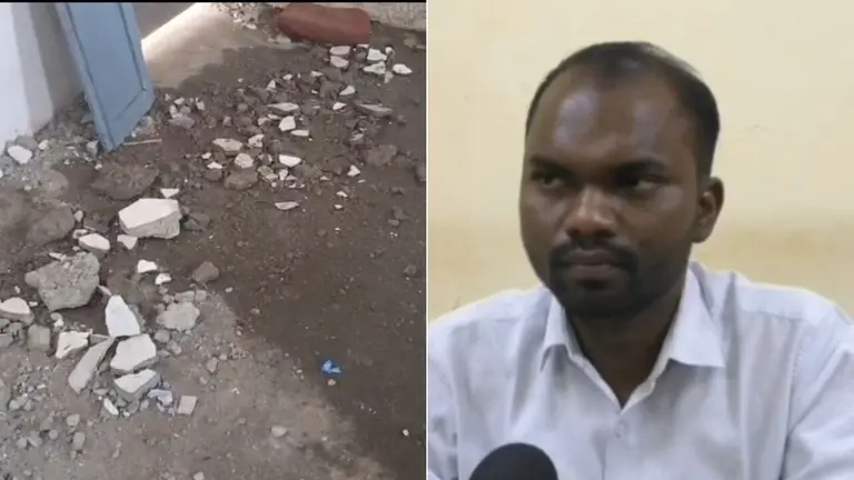 उमरिया के सरकारी स्कूल में छत का प्लास्टर गिरा, घायल छात्र का प्राचार्य ने चुपचाप कराया इलाज, अधिकारी अनजान