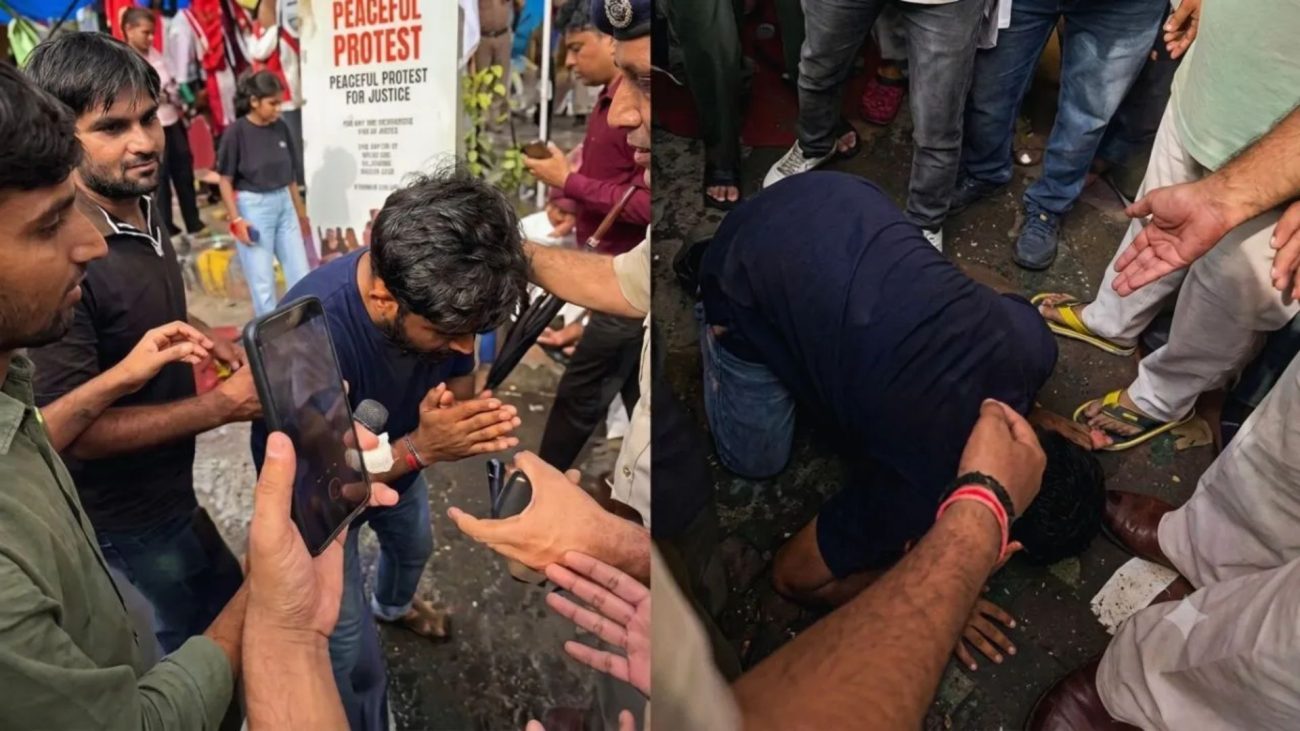 क्या CJP फाउंडर अभिजीत दीपके ने पुलिस के पैर पकड़े? जंतर-मंतर पर टेंट लगाने की मांग का वीडियो हुआ वायरल