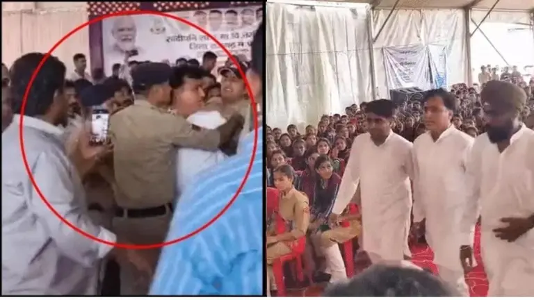 राजगढ़ में कांग्रेस नेता को मंत्री के सामने जड़ा थप्पड़, मंच पर जमकर हुआ हंगामा, कांग्रेस ने थाने का किया घेराव