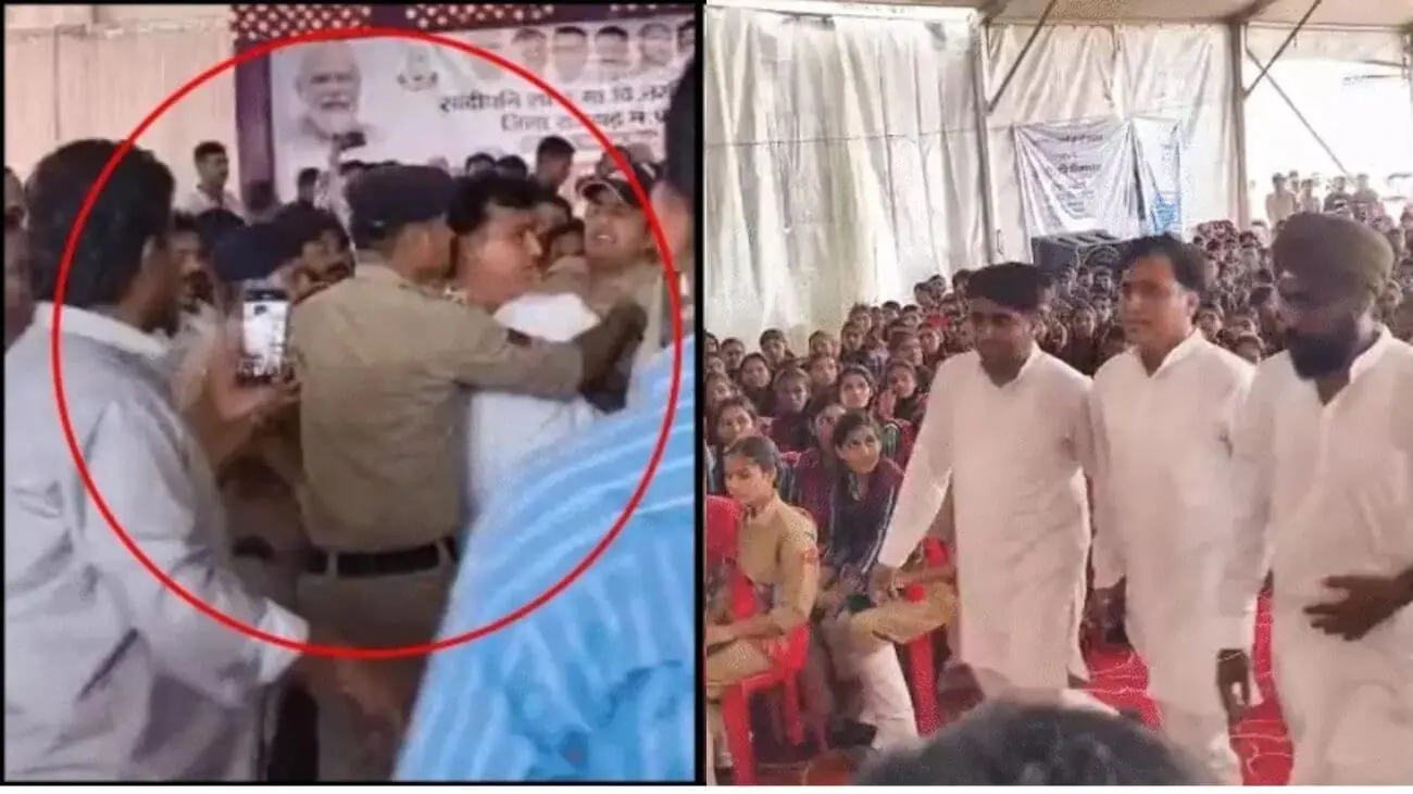 राजगढ़ में कांग्रेस नेता को मंत्री के सामने जड़ा थप्पड़, मंच पर जमकर हुआ हंगामा, कांग्रेस ने थाने का किया घेराव