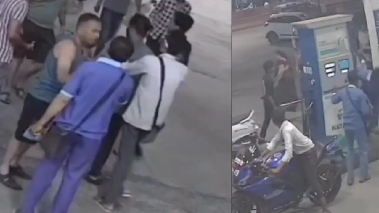 पेट्रोल पंप पर कर्मचारी से मारपीट का VIDEO वायरल: तमीज से बात करने को लेकर विवाद, पत्थरबाजी के बाद परिजनों ने मांगी माफी