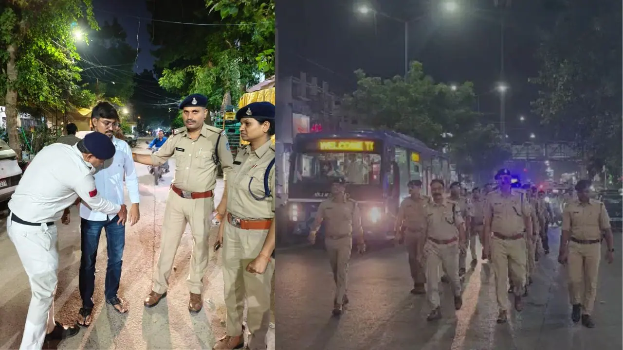इंदौर में रातभर पुलिस की सघन चेकिंग, 1218 बदमाशों की जांच, 524 पर कार्रवाई और 275 वारंट तामील