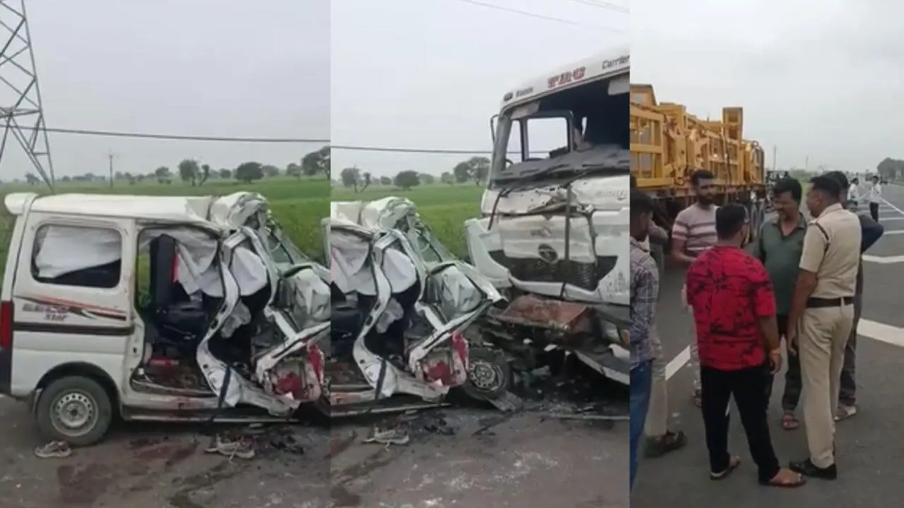 धार में भीषण सड़क हादसा, ट्राले ने ईको वैन को मारी जोरदार टक्कर, 6 श्रद्धालुओं की मौत