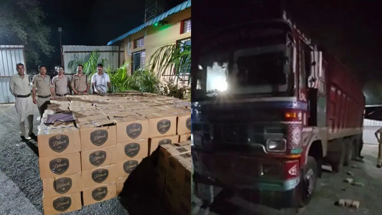 नीमच पुलिस की बड़ी कार्रवाई, 20 लाख की अवैध अंग्रेजी शराब की 335 पेटी से भरा ट्रक किया जब्त