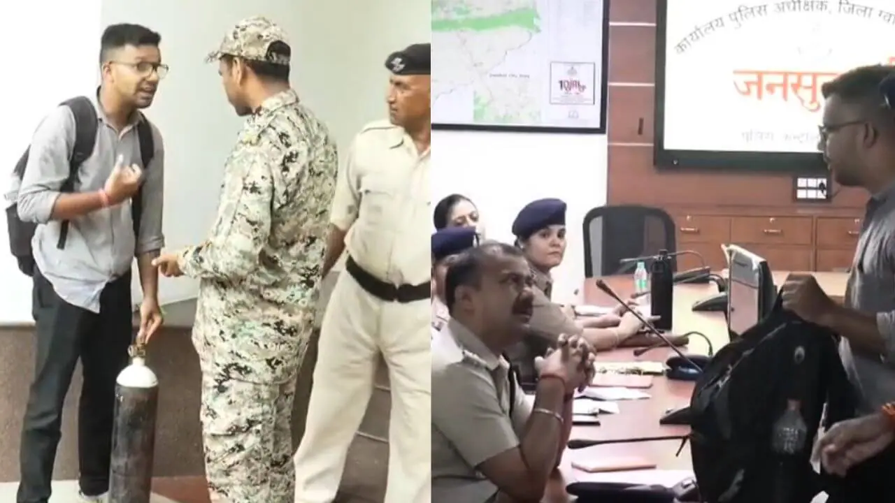 आखिर क्यों ऑक्सीजन सिलेंडर लेकर पुलिस अधीक्षक ऑफिस पहुंचा युवक, बिजली विभाग पर गंभीर लापरवाही के आरोप