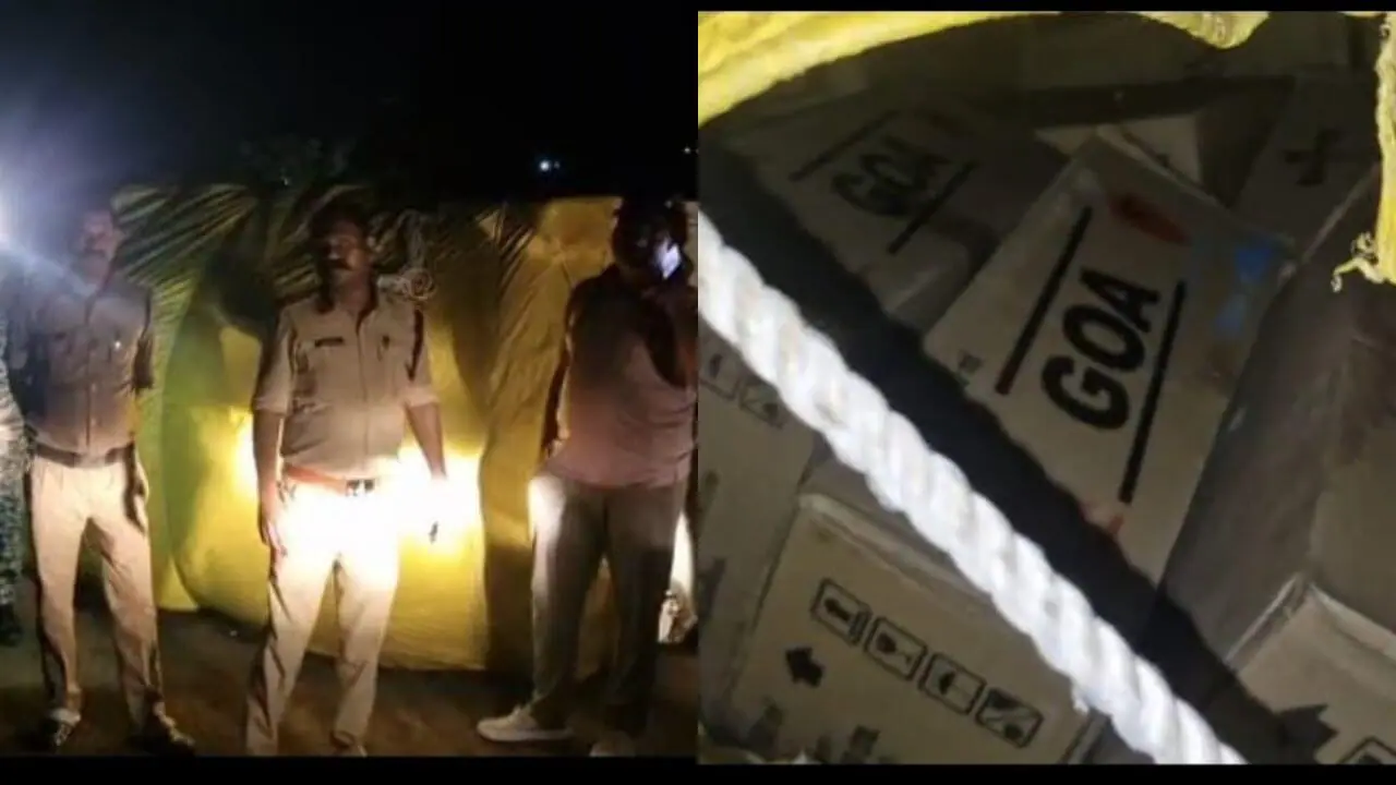 डिंडौरी: पिकअप पलटते ही खुला शराब तस्करी का राज, 1500 लीटर अंग्रेजी शराब बरामद