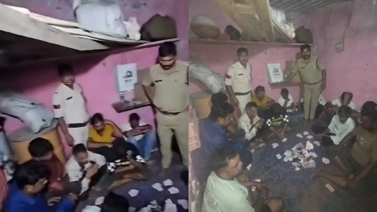 उज्जैन में जुए की फड़ पर पुलिस की दबिश, 12 जुआरी गिरफ्तार, कैश जब्त