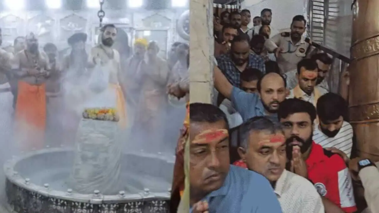 सावन के दूसरे सोमवार पर महाकाल मंदिर में लगा भक्तों का तांता, शाम 4 बजे नगर भ्रमण पर निकलेंगे राजाधिराज