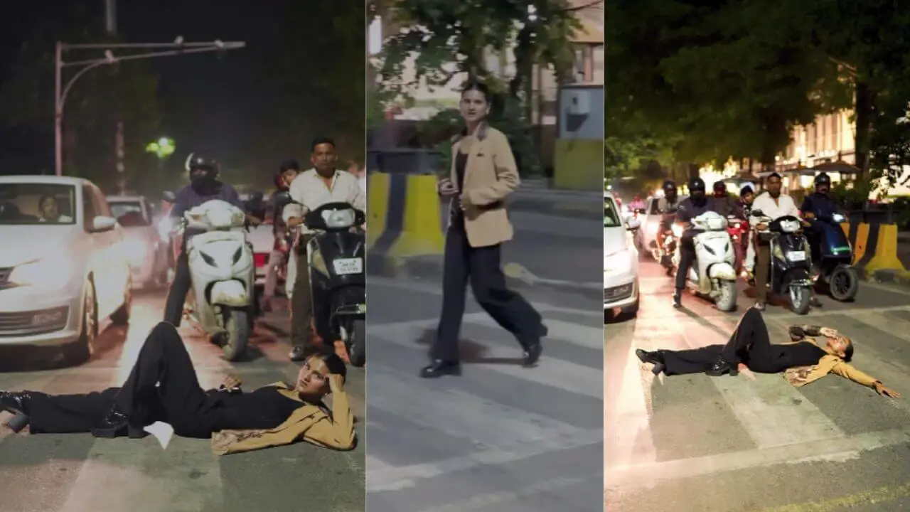 इंदौर में ट्रैफिक के बीच सड़क पर लेटी युवती का VIDEO वायरल, क्राइम ब्रांच ने लिया संज्ञान, अब होगी तलाश और कार्रवाई