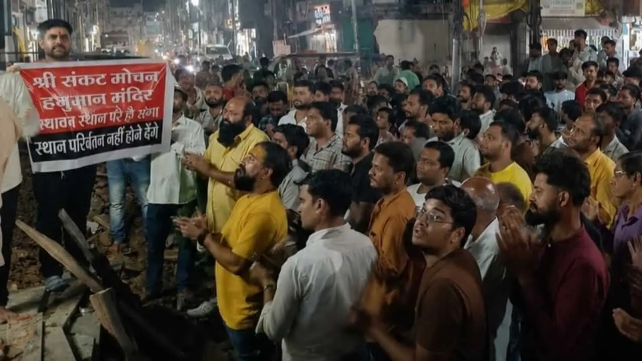 उज्जैन में हनुमान मंदिर हटाने का विरोध, बजरंग दल का चक्काजाम, आंदोलन की चेतावनी