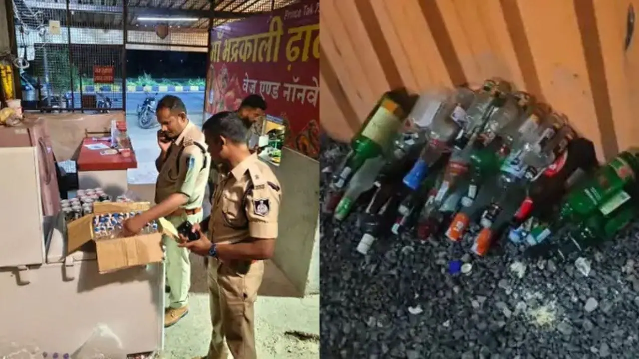 रतलाम: ढाबों पर पुलिस की रेड, फ्रिज में मिली अवैध शराब, बैठकर पीते मिले लोग