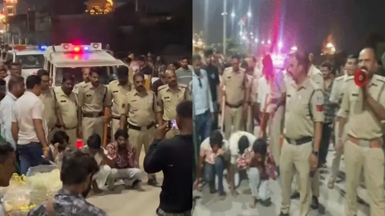 उज्जैन में महाकाल मंदिर के सामने आरोपियों का जुलूस, लगाई उठक-बैठक, सफाईकर्मी पर किया था हमला