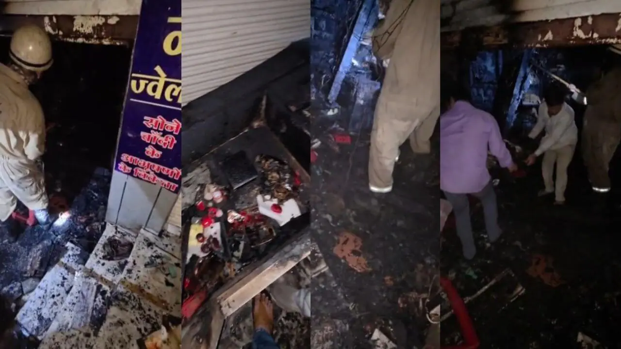इंदौर के बड़ा सराफा में ज्वेलर्स की दुकान धधकी, आग और धुएं से मची अफरा-तफरी