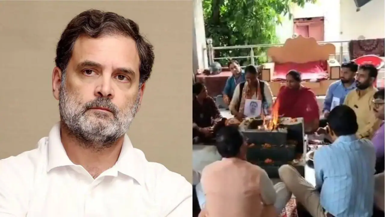 “शुद्धिकरण” पर सियासत तेज, अब भाजपा ने मंदिर में राहुल गांधी के लिए किया “बुद्धि शुद्धि हवन”